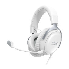 HyperX Cloud III – Wired Gaming Headset, PC, PS5, Xbox Series X|S, Angled 53mm Drivers, DTS, Memory Foam, Durable Frame, Ultra-Clear 10mm Mic, USB-C, USB-A, 3.5mm – White